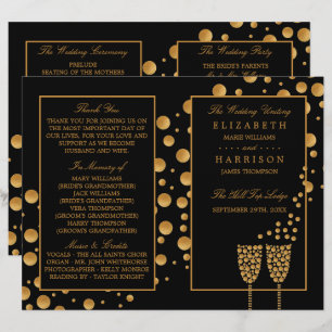 Dourado programa de casamento BlackGold com bolhas