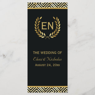 Dourado programa de casamento da chave grega e do