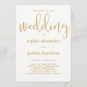 Dourado Programa de Casamento de Script Graceful