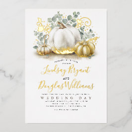 Dourado Pumpkins e Casamento outono Eucalyptus Gre