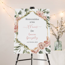 Dourado quadro com rosas Quinceanera sinal de boas