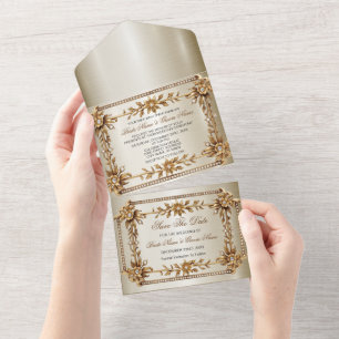 Dourado Retângulo de Ornamentado Flores de Dimons