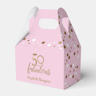 Dourado rosa 50 e fabulosa caixa de aniversário C