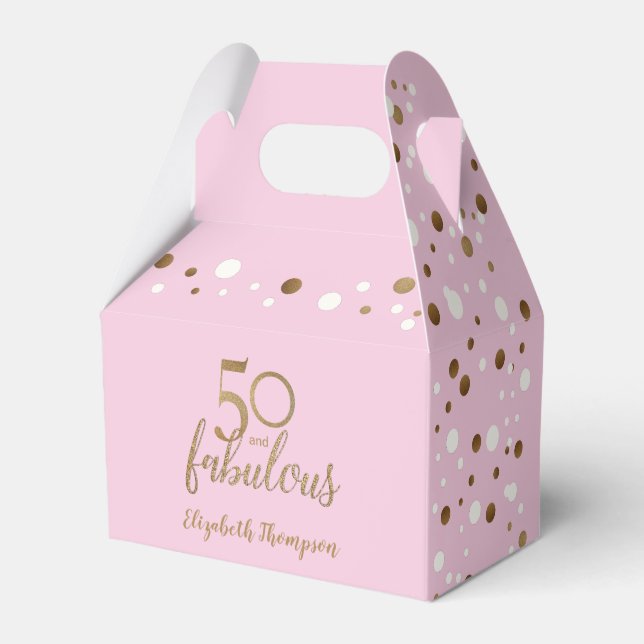 Dourado rosa 50 e fabulosa caixa de aniversário Co (Verso)