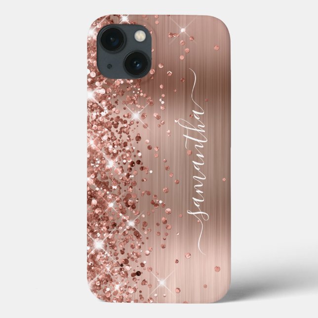Dourado Rosa Brilhante Moderno Assinatura Feminina (Verso)