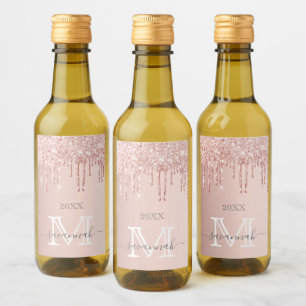Dourado rosa brilho rosa faísca monograma glamour