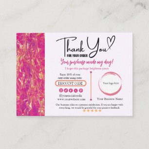 Dourado Rosa Muito , Obrigado Cartão de visita