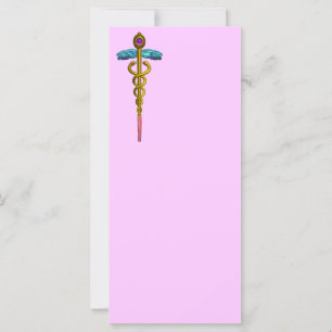 DOURADO símbolo médico CADUCEUS Pınk Purple Gre