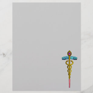 Dourado SÍMBOLO MÉDICO DO CADUEUS