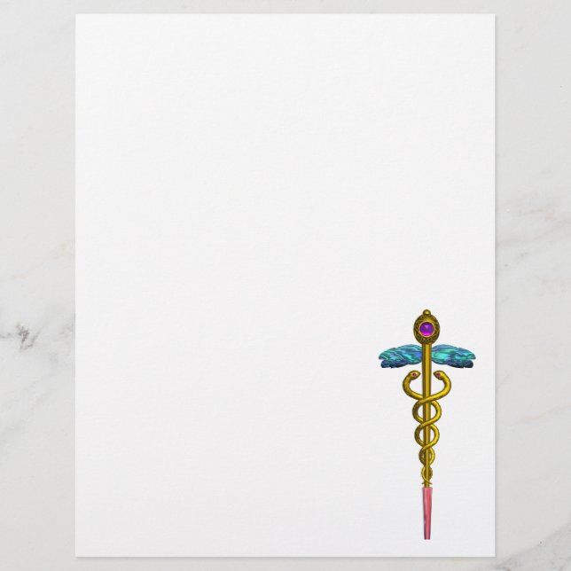 DOURADO SÍMBOLO MÉDICO DO CADUEUS (Frente)