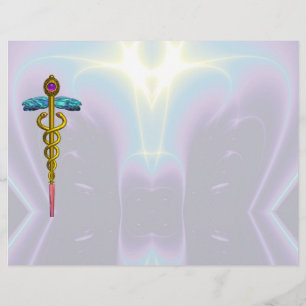 Dourado SÍMBOLO MÉDICO DO CADUEUS