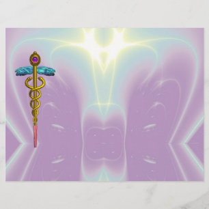 DOURADO SÍMBOLO MÉDICO DO CADUEUS