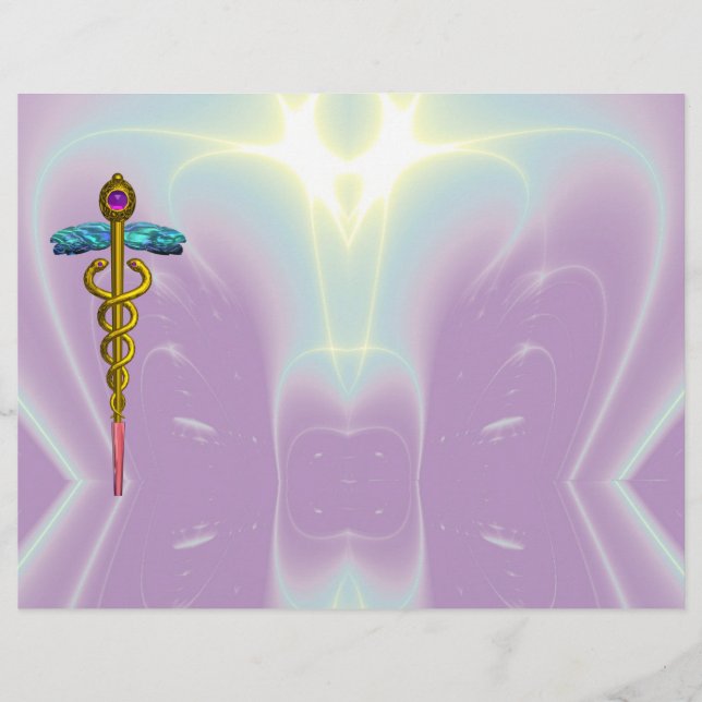 DOURADO SÍMBOLO MÉDICO DO CADUEUS (Frente)