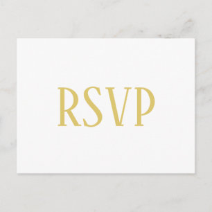 Dourado simples - Cartão postal RSVP