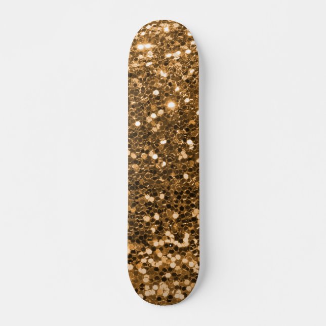 Dourado skateboard Glitter (Frente)