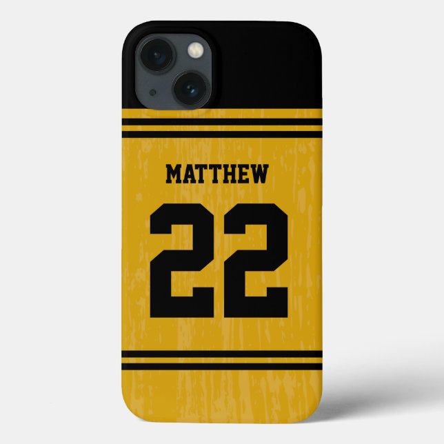 Dourado Sports Jersey Número iPhone 6 (Verso)