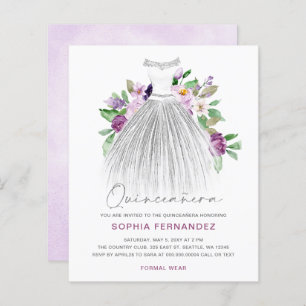 Dourado Sujeito Roxo Quinceañera Convite