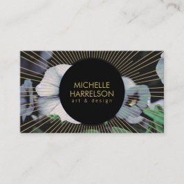 Dourado Sunburst no Cartão de visita de Flores Bra