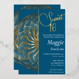 Dourado Sweet 16 Convite