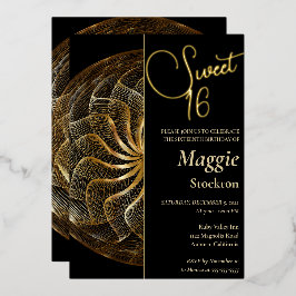 Dourado Sweet 16 Convite