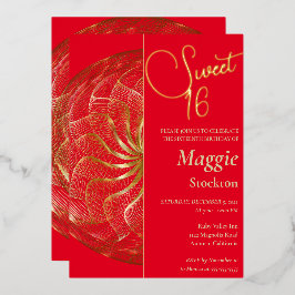 Dourado Sweet 16 Convite