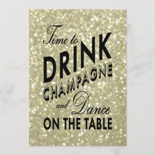 Dourado tempo para beber o convite corporativo par