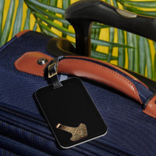 Dourado Thor Hammer inclinou a etiqueta de bagagem