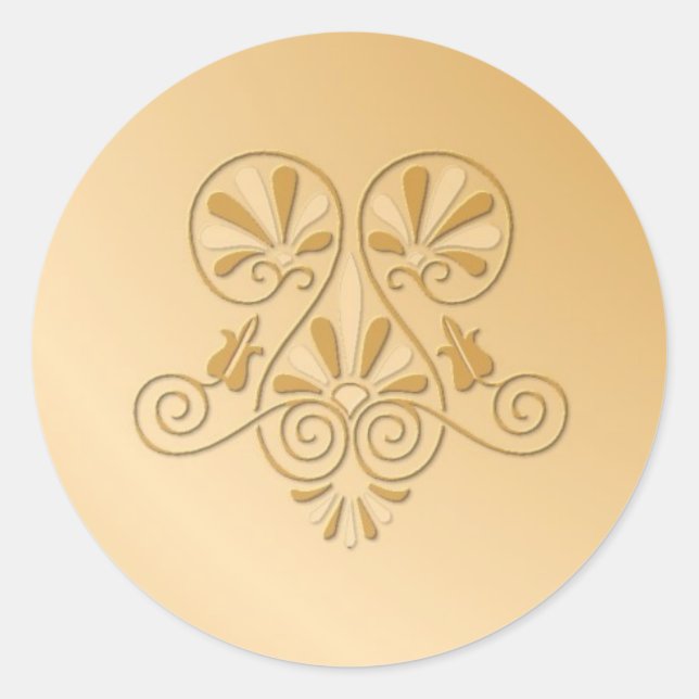 Dourado tom gravado com adesivos de Casamento (Frente)