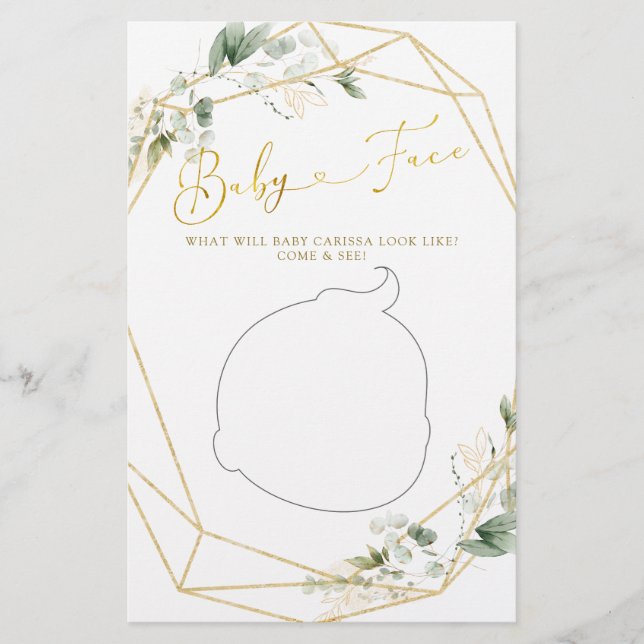 Dourado Verde - Bebê Geométrico na Cara do Bebê Bl (Frente)