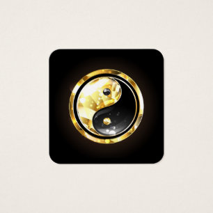 Dourado Yin Yang a preto