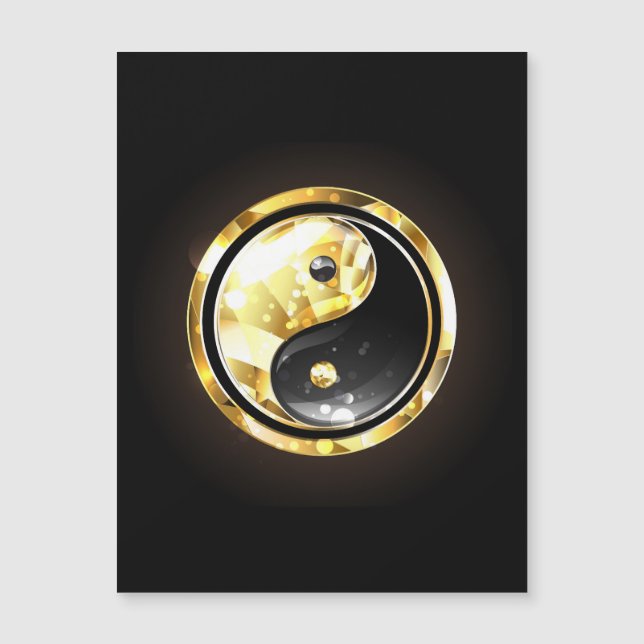 Dourado Yin Yang a preto (Frente)