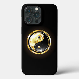 Dourado Yin Yang a preto