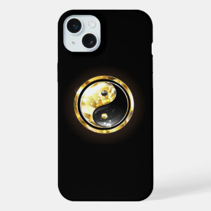 Dourado Yin Yang a preto
