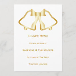 Dourados Cartazes E Fita De Menu De Casamento