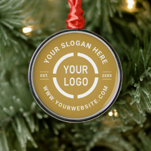 Dourados ornamentos comerciais personalizados com