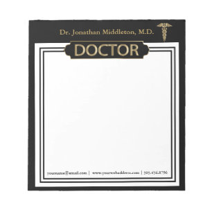 Doutor - Bloco de notas preto e Dourado