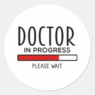 Doutor em Progresso Por Favor Aguarde Adesivo Médi