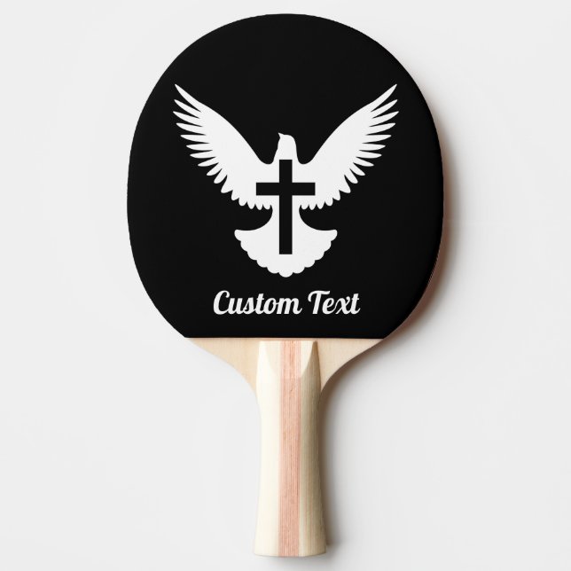 Dove com Cross Raquete de ping pong (Frente)