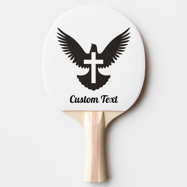 Dove com Cross Raquete de ping pong (Frente)