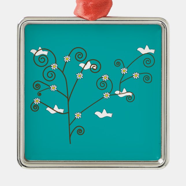 Doves em um Ornamento de Árvore (Frente)