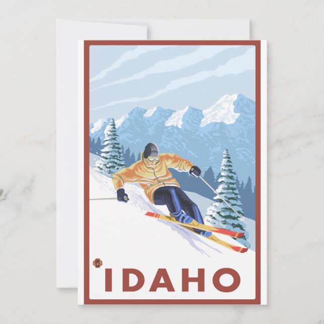 Downhill Snow Skier - Idaho (Frente)