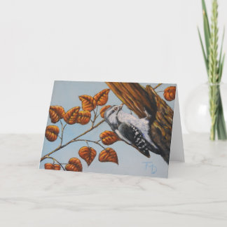 Downy Woodpecker - Cartão de Saudação de Vazio