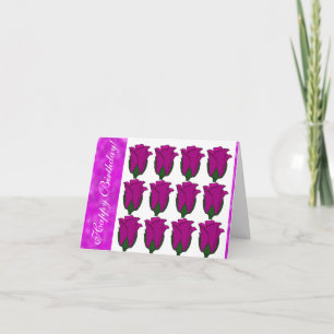 Doze Rosas Roxos - Cartão de Aniversário Feliz