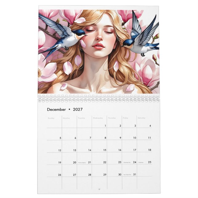 Doze Tons Dela – Calendário de Aquarela 2026 (Dez 2027)