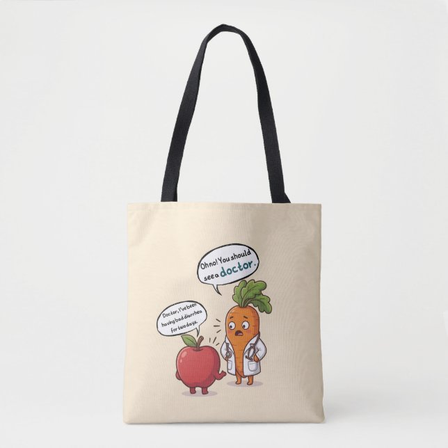 Dr. Carrot Series Funny Medical Pun Tote Bag  (Frente)
