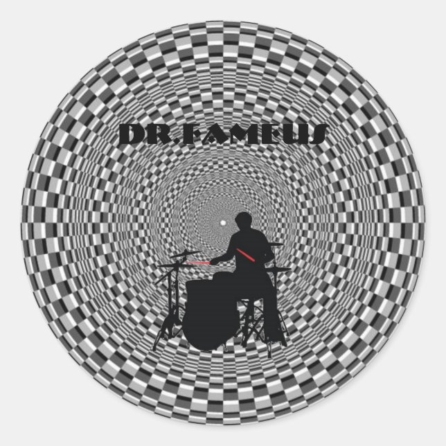 Dr. Fameus 6 adesivos de 3 pol (Frente)
