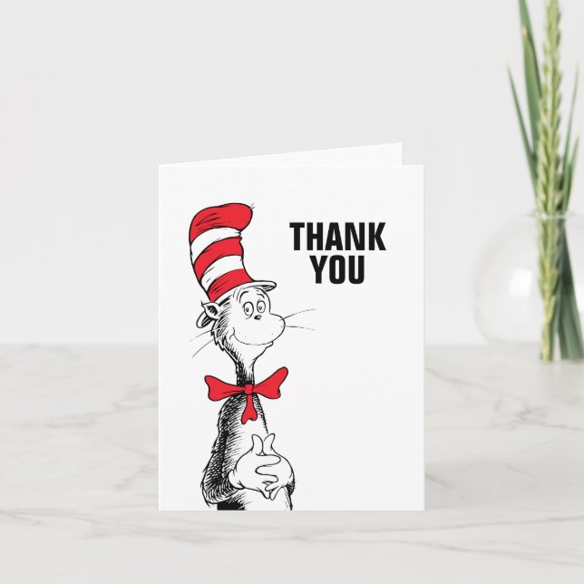 Dr. Seuss | Gato no Chapéu Agradecimento de Aniver (Frente)