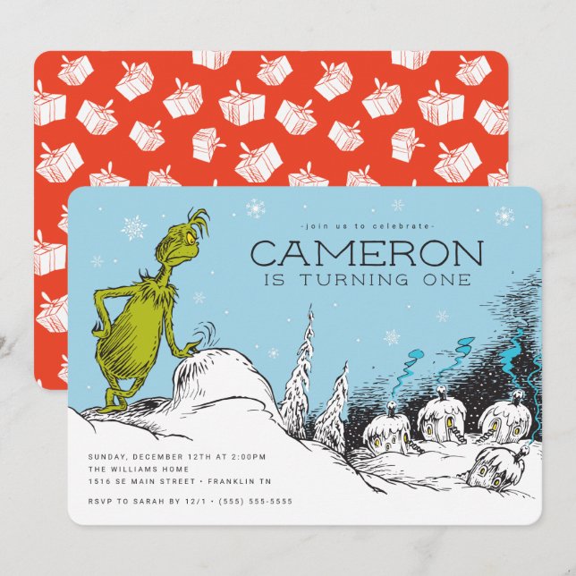 Dr. Seuss | Grinch Aniversário de Inverno (Frente/Verso)