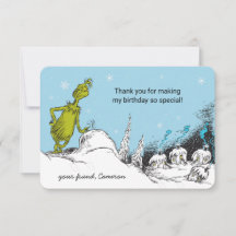 Dr. Seuss | Grinch Inverno Aniversário Agradecimen