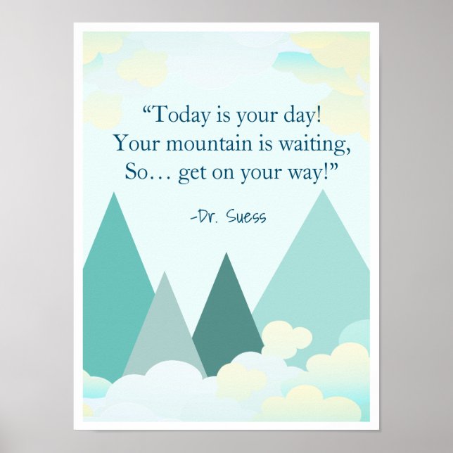 Dr. Suess Mountain Inspirational Poster (Frente)